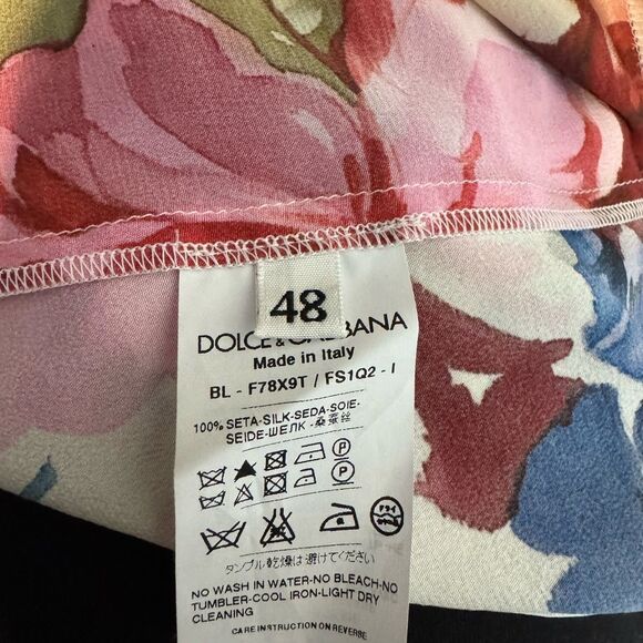 Dolce & Gabbana Women's Floral Sill Top - Multicolor - Picture 7 of 7